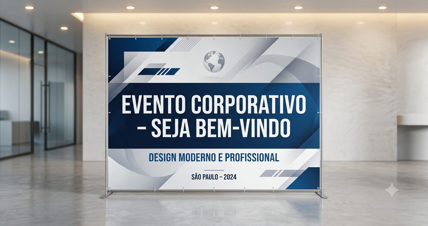 Painel de fundo para evento corporativo