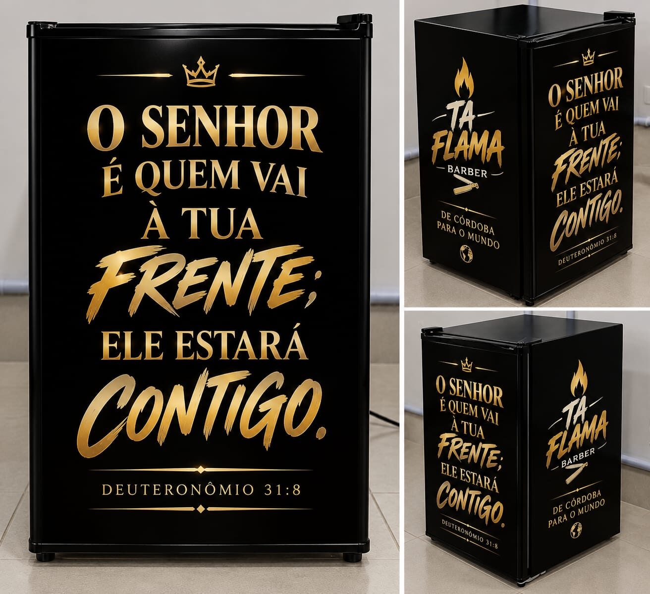 Frigobar envelopado com adesivo
